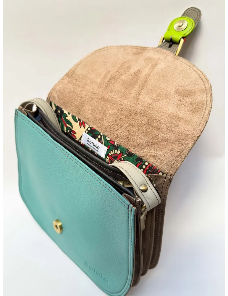 Genuine Leather Bag with Hand-Painted Pony Hair by Soruka