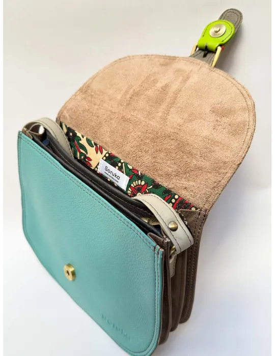 Genuine Leather Bag with Hand-Painted Pony Hair by Soruka