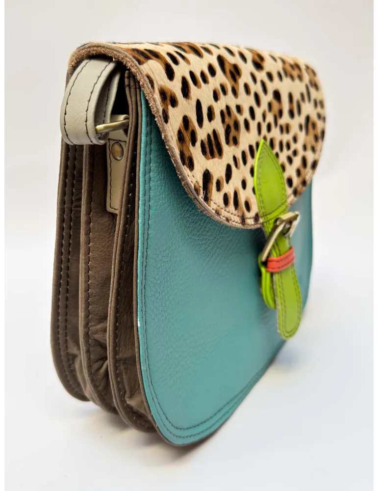 Genuine Leather Bag with Hand-Painted Pony Hair by Soruka