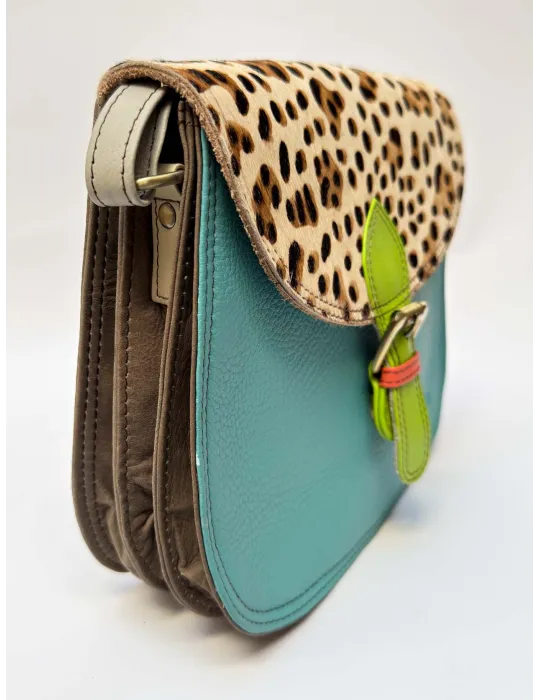 Genuine Leather Bag with Hand-Painted Pony Hair by Soruka