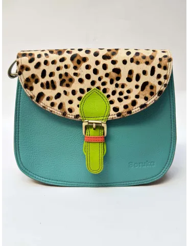 Genuine Leather Bag with Hand-Painted Pony Hair by Soruka