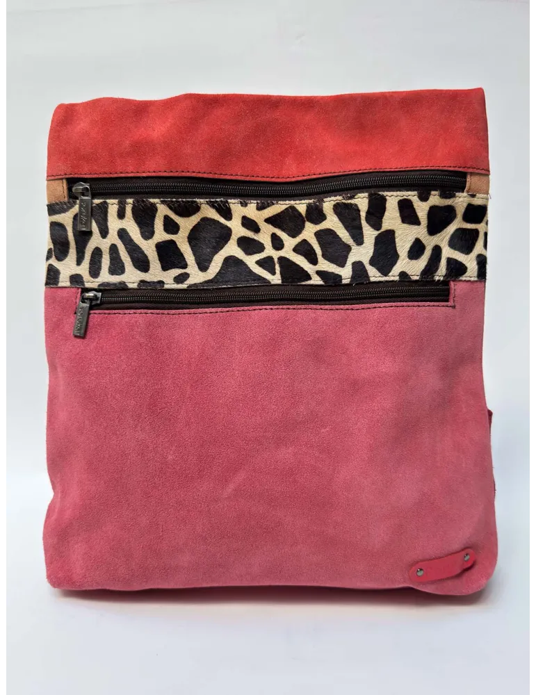Multicolour Leather Backpack Bag with Pony Hair Insert by Soruka