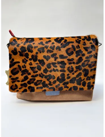 Genuine Leather Bag with Hand-Painted Pony Hair by Soruka