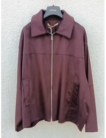 Oversized Brown Suede-Effect Bomber Jacket by Mousse 2