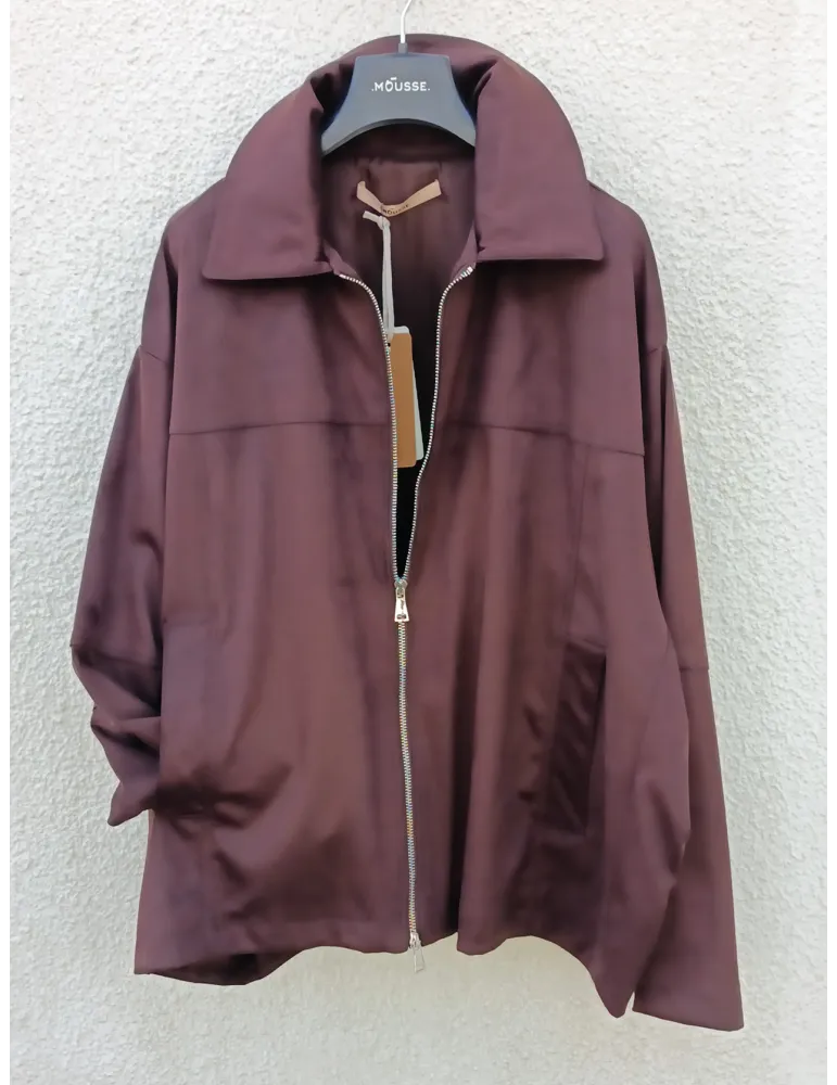 Oversized Brown Suede-Effect Bomber Jacket by Mousse