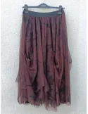 Gorgeous Brown & Black Floral Tulle Maxi Skirt by Mousse