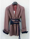 Tailleur spigato con cintura | Mousse Numero Primo semi-conformato