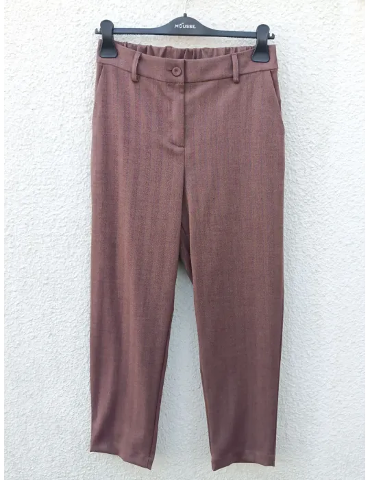 Burgundy beige and blu Herringbone Tailored Suit with Belt