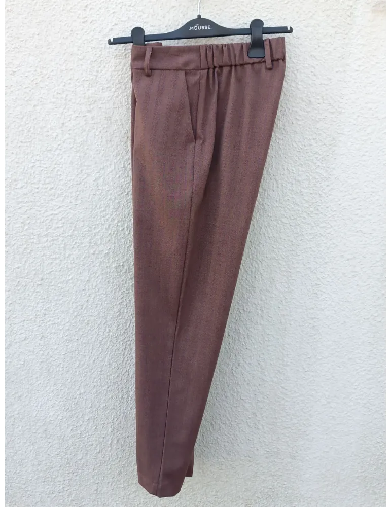 Burgundy beige and blu Herringbone Tailored Suit with Belt | Mousse IT