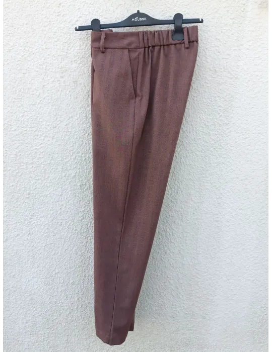 Burgundy beige and blu Herringbone Tailored Suit with Belt | Mousse IT