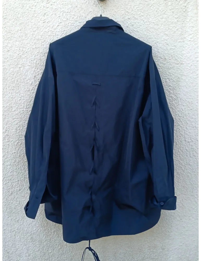 Giacca Camicia Donna Blu in Tessuto Tecnico Impermeabile by Mousse