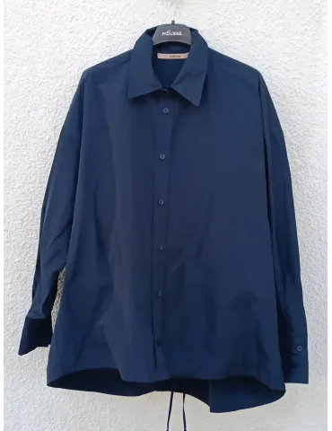 Blue Oversized Waterproof Technical Shirt Jacket by Mousse
