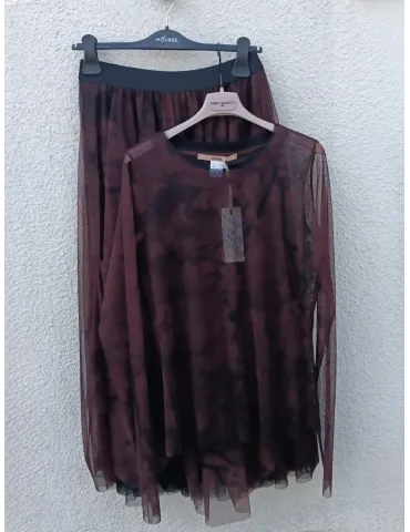 Brown & Black Floral Tulle Top by Mousse 2