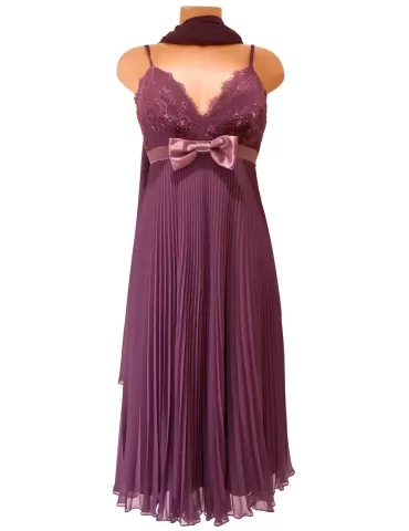 Vendita on line abito da cerimonia con bellissima scollatura pizzo