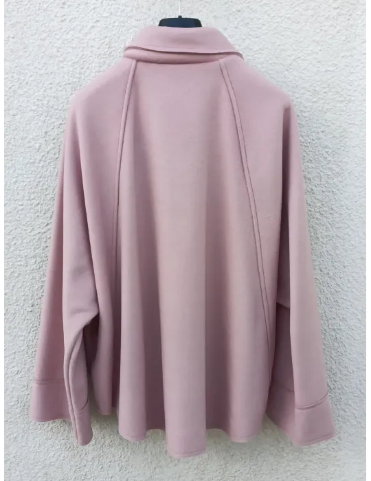 Giacca spolverino a kimono in scuba bianco avorio Volpato