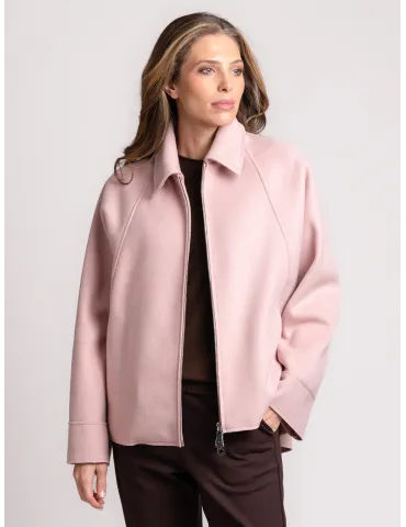 Pink Kimono-Style cape jacket by Volpato