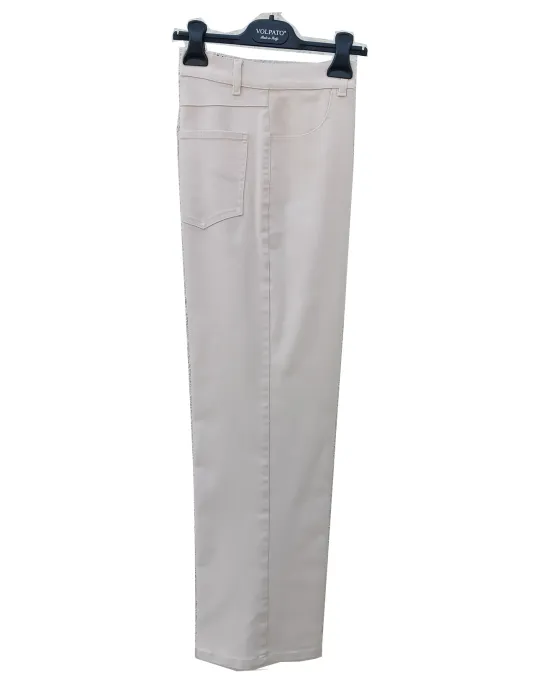Pantaloni palazzo denim jeans beige - Moda curvy giovane