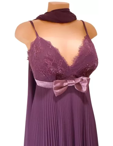 Vendita on line abito da cerimonia con bellissima scollatura pizzo 2