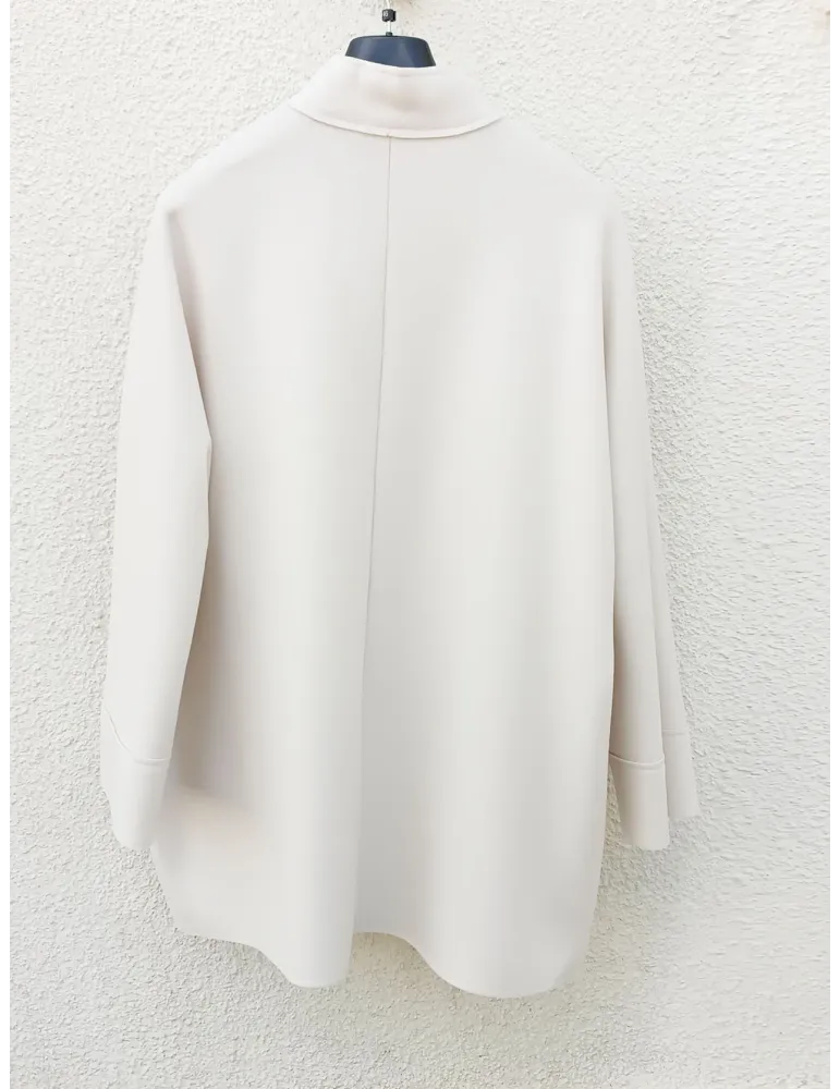 Ivory White Scuba Kimono Duster Jacket by Volpato