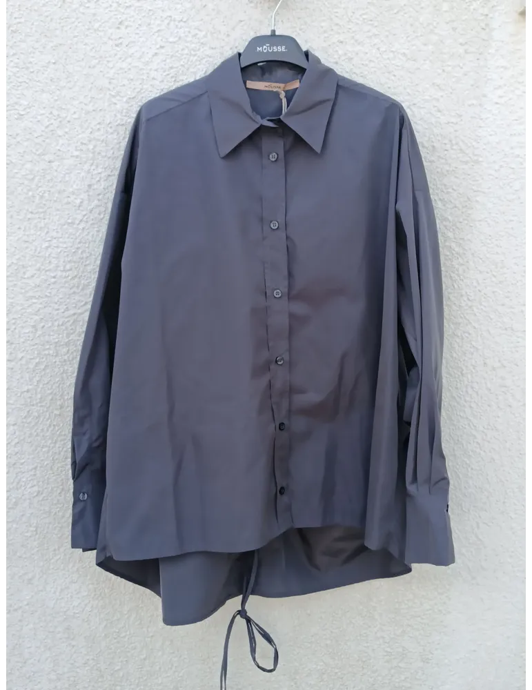 Oversized Waterproof Technical Shirt Jacket in grey by Mousse Plussize