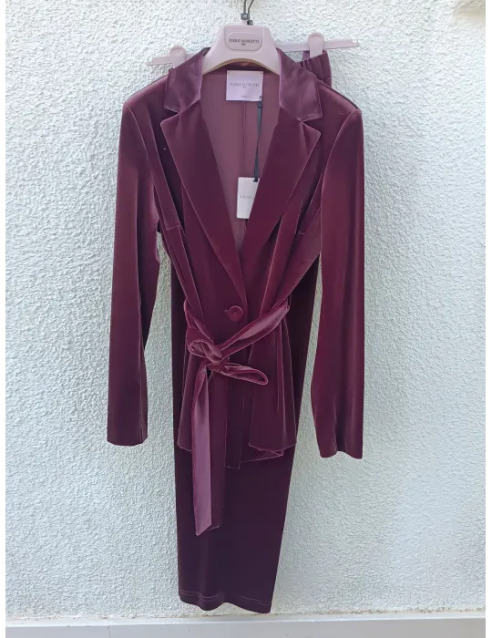 Piero Moretti dusty rose velvet pant Suit for Ceremonies – Up to Size 60