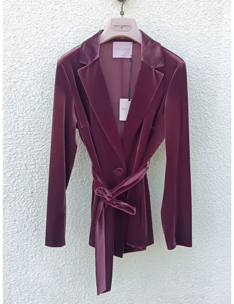 Tailleur elegante velluto bordeaux by Piero Moretti fino alla taglia 60