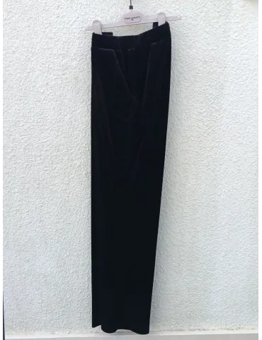 Piero Moretti Dark Brown Velvet Palazzo Trousers