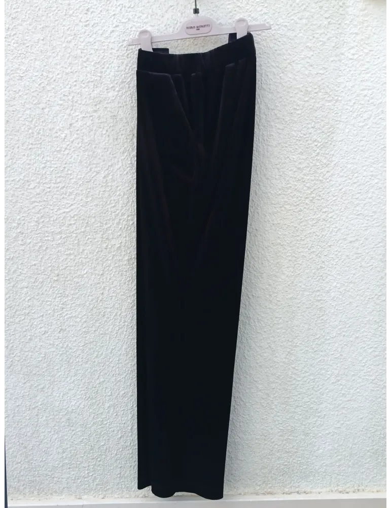 Piero Moretti Dark Brown Velvet Palazzo Trousers