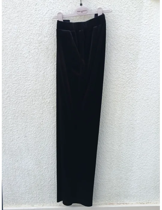 Piero Moretti Dark Brown Velvet Palazzo Trousers