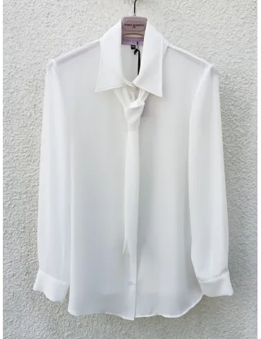 Piero Moretti | Camicia bianca con sciarpetta fino alla tg 58