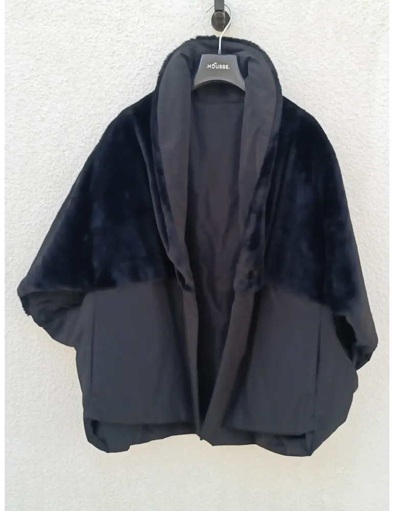 Giaccone cappa mantella reversibile in pelliccia | Mousse Numero Primo