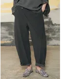 Black Wrap Carrot-Leg Trousers by Mousse