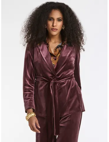 Piero Moretti burgundy velvet tuxedo jacket pantsuit 2
