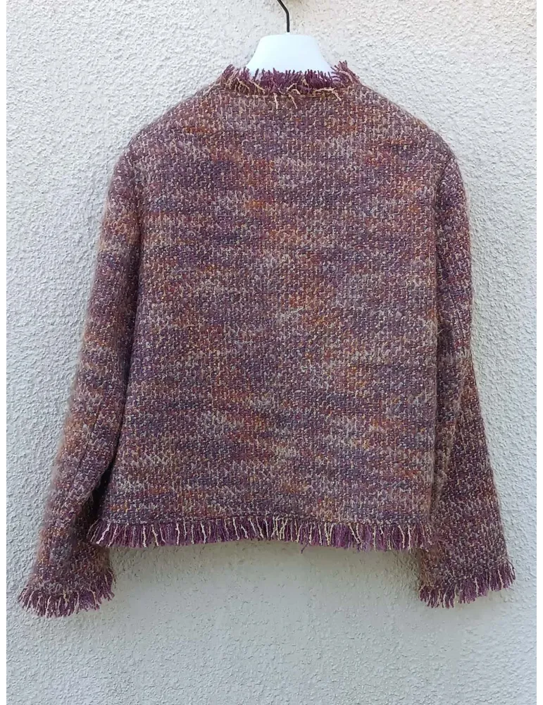 Lilac Pink Tweed Jacket with Gold Lurex