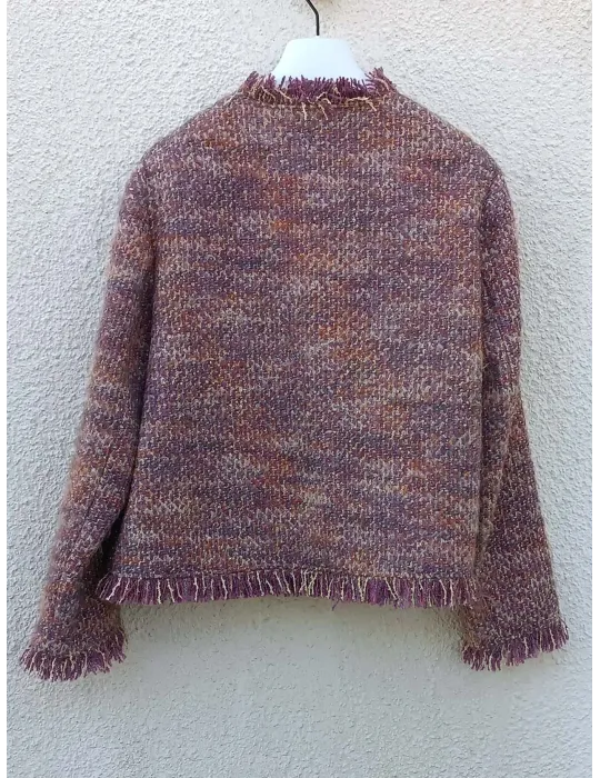 Lilac Pink Tweed Jacket with Gold Lurex