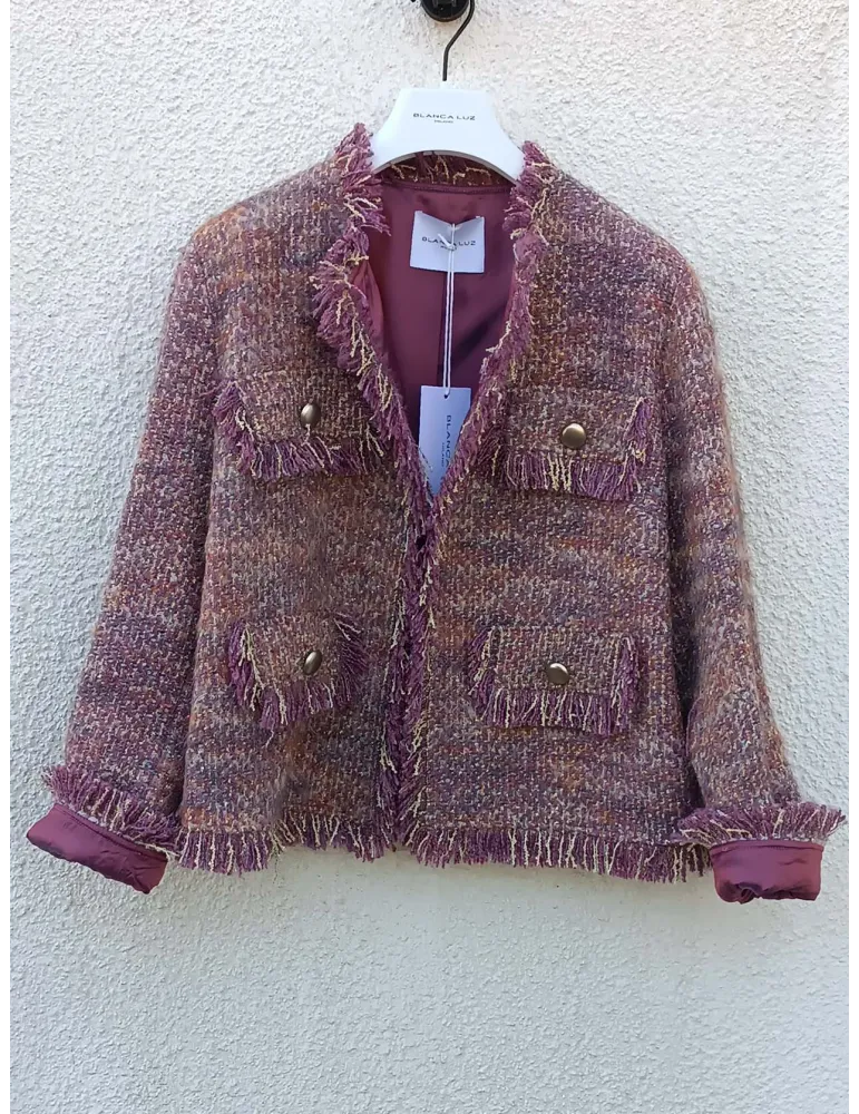 Blanca Luz by Maesta Milano | Giacca chanel in tweed lilla e oro lurex