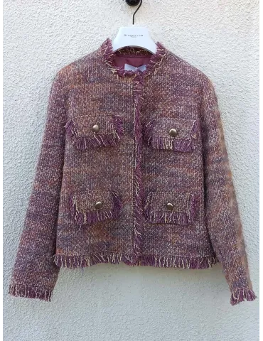 Lilac Pink Tweed Jacket with Gold Lurex 2