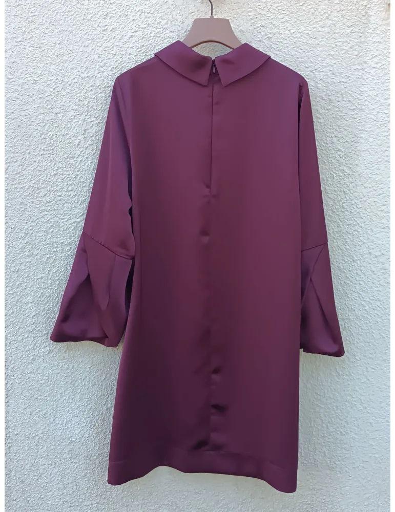 Dusty Rose Heavy Satin Blouse by Maesta Milano