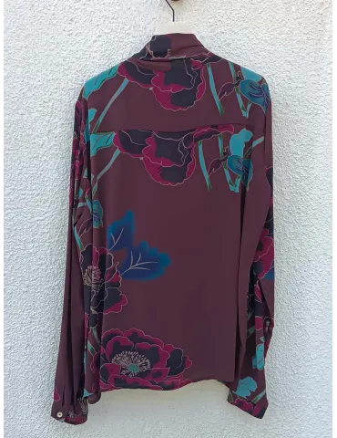 Blusa in seta bordeaux con rete di strass fino alla 52 | Maesta Milano 2