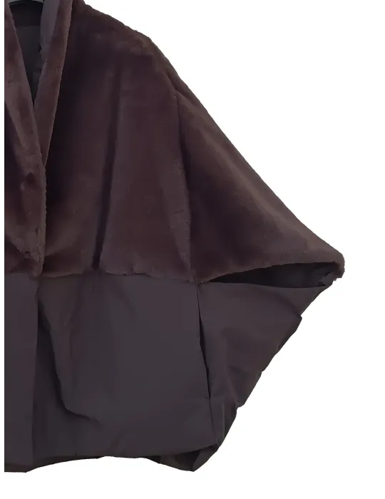 Giaccone cappa mantella reversibile in pelliccia | Mousse Numero Primo