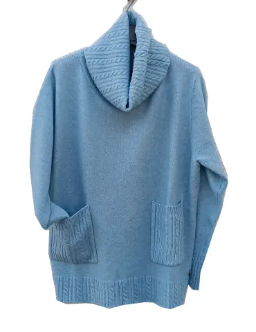 Light blue turtleneck sweater with pockets | plus size available 2