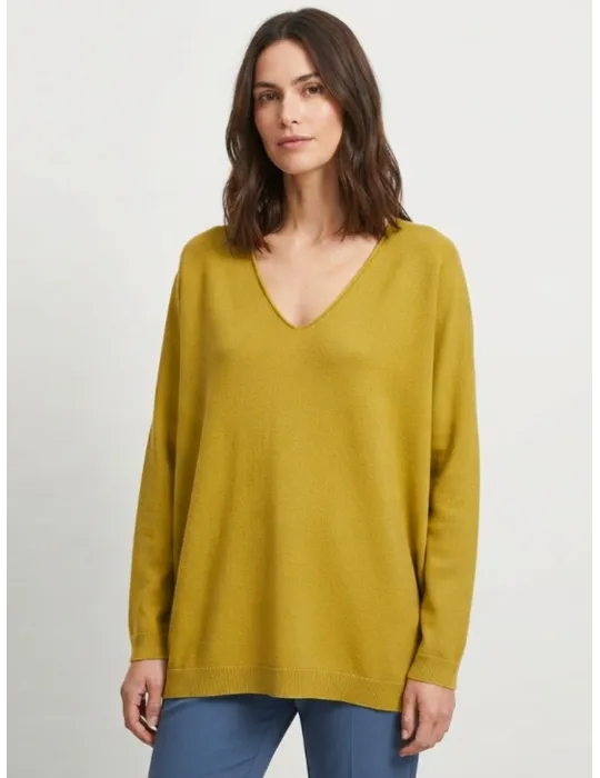Melange brown golden sequin wool kimono sweater