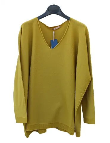 Frida Madè | Maglia poncho lana e alpaca marrone con paillettes oro 2