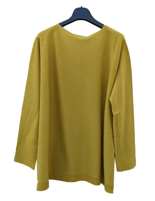 Melange brown golden sequin wool kimono sweater