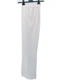 Milky white long flared trousers in viscose Milano stitch