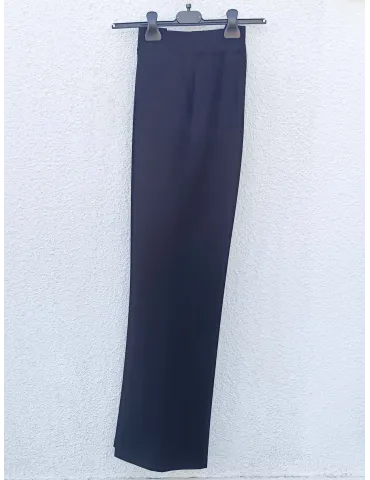 Riva Tricot A/I | Pantaloni neri a zampetta in punto Milano