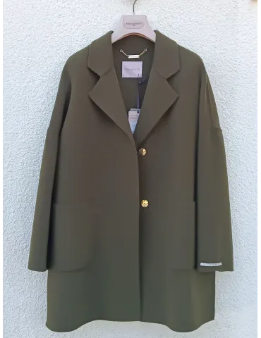Piero Moretti Green Double Merino Wool Coat