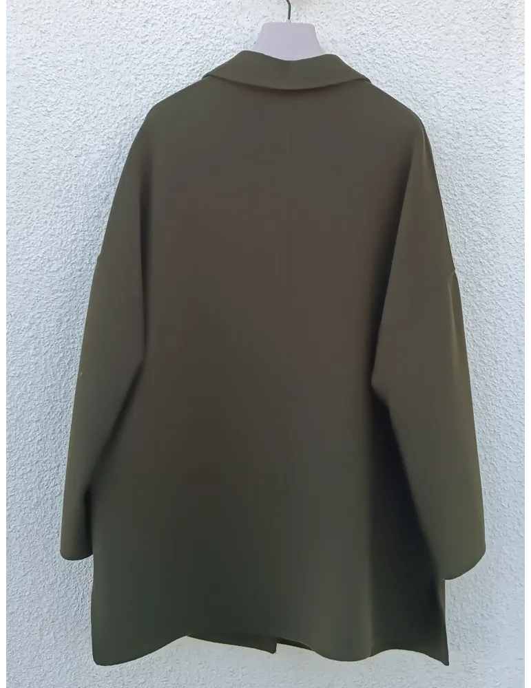 Piero Moretti Green Double Merino Wool Coat
