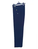 Dark blue Cigarette Trousers with Gold Buttons