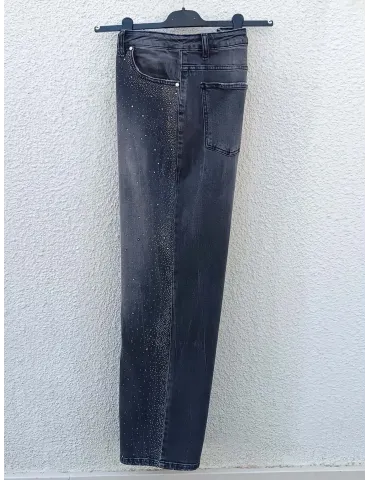 Grey Palazzo Jeans with Rhinestones Plussize Italian More by Siste's 2
